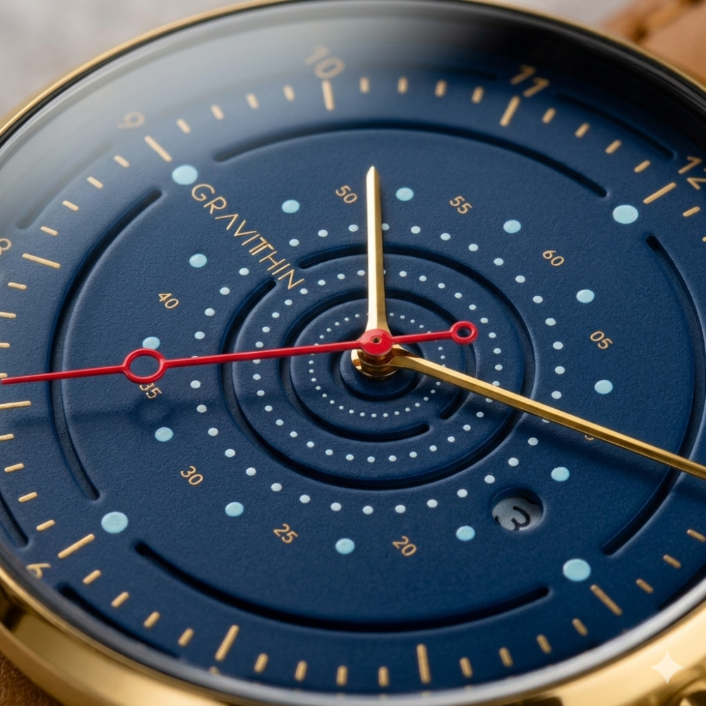 Gravithin Argo — 40 mm — Nuovo — Quadrante Blu - Cassa Oro