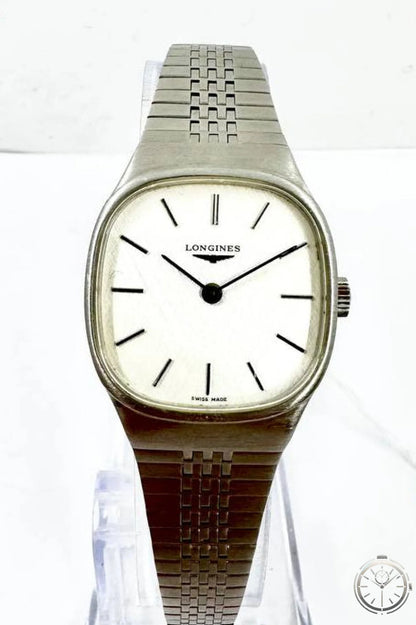 Longines Vintage '70 Donna — Vista frontale su espositore, quadrante argenté linen 