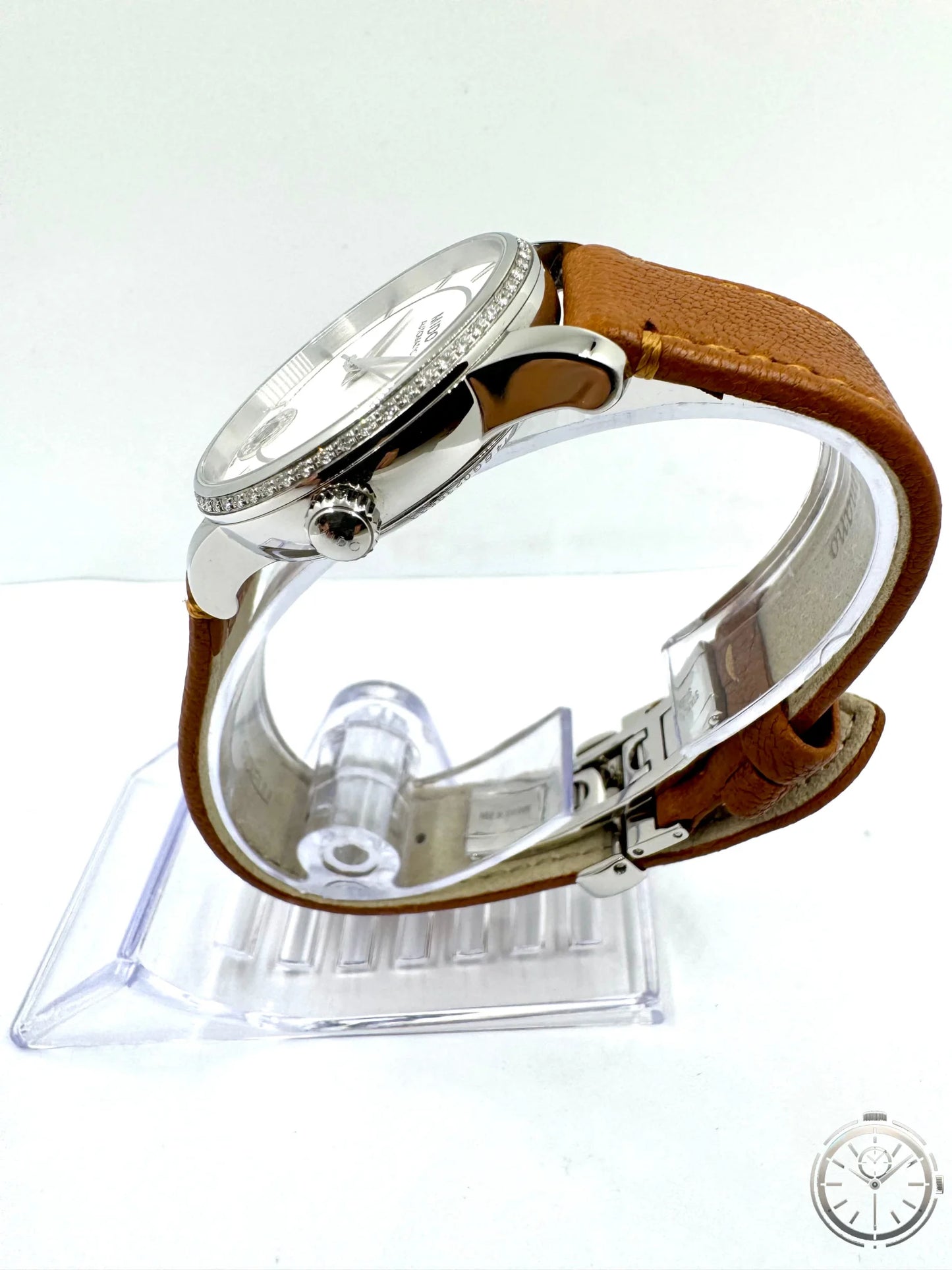 vista lato corona Orologio Mido Baroncelli – Automatico Swiss Made con Diamanti
