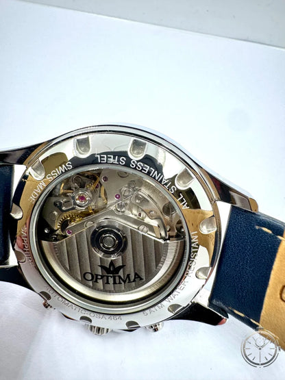 dettaglio fondello Orologio Optima Morano Chronograph Automatic