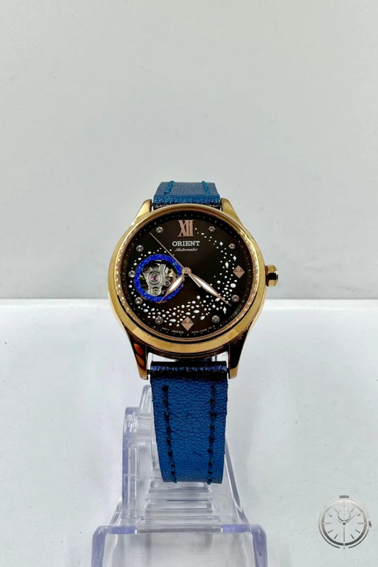 vista frontale orologio ORIENT Automatic Open Heart Blue Moon