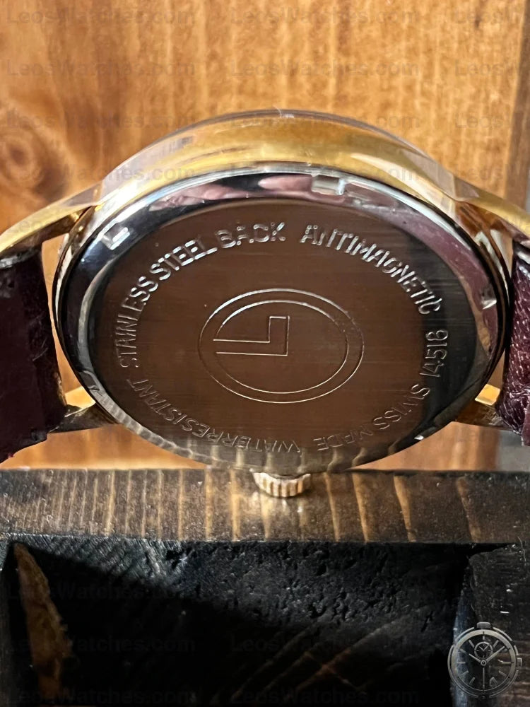 dettaglio fondello Orologio LANCO Date 17 Rubis Incabloc - Placcato Oro Anni '60