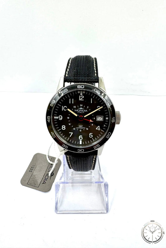 vista frontale orologio Mondia Military GMT Automatic