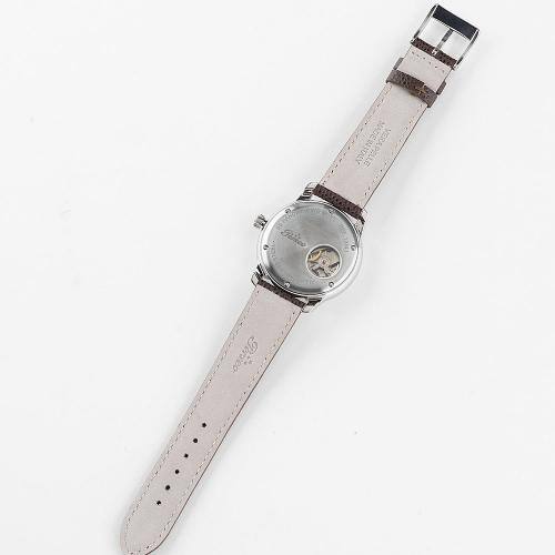 Perseo Dante Alighieri — Fondello a vista con finestra sul movimento e cinturino in pelle