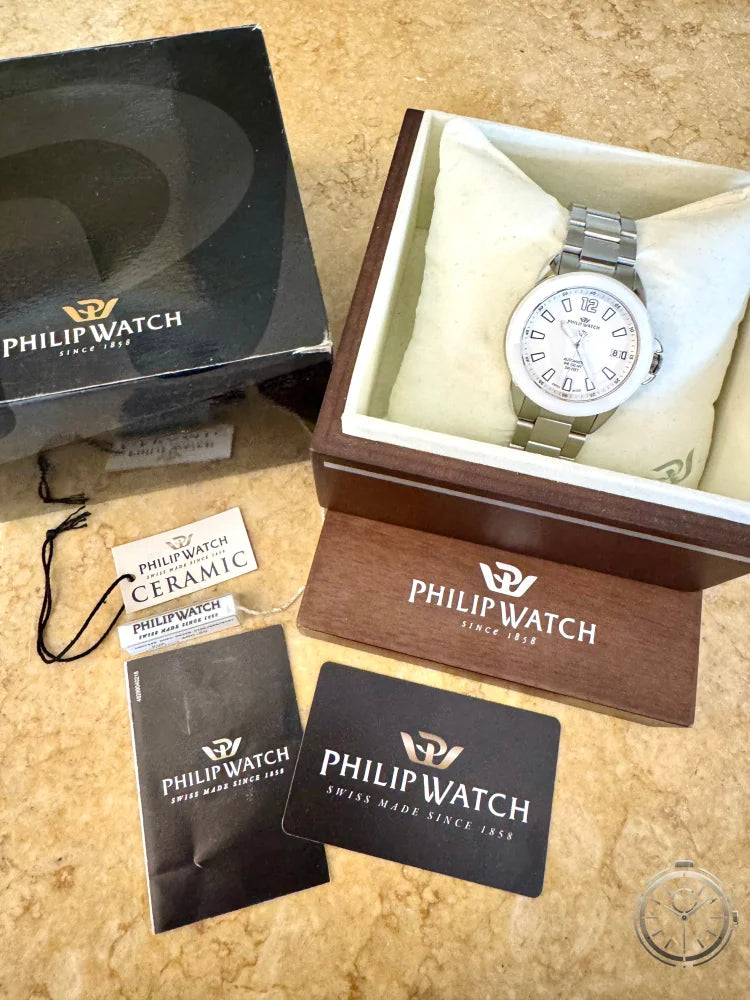 Vista del Full set dell'orologio Philip Watch Cruiser Ceramic