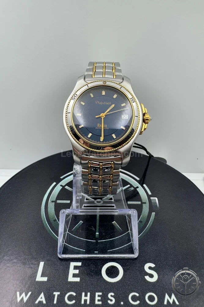 vista frontale orologio Philip Watch Rafter Blu Automatic