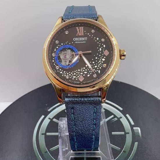 video orologio ORIENT Automatic Open Heart Blue Moon