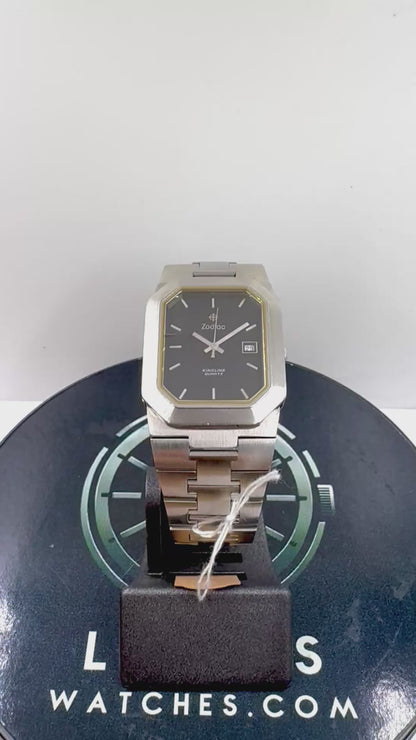 Zodiac King Line Quartz Acciaio Quadrante Nero | Cassa Ottagonale 29x35mm | Swiss Made | Tesoro del Tempo