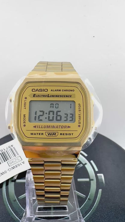 Casio A168WG-9 Vintage Gold Digitale | Alarm Chrono Illuminator | Bracciale Dorato | Nuovo