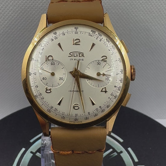 Video Orologio Silver Extra Cronografo Vintage in Oro Massiccio