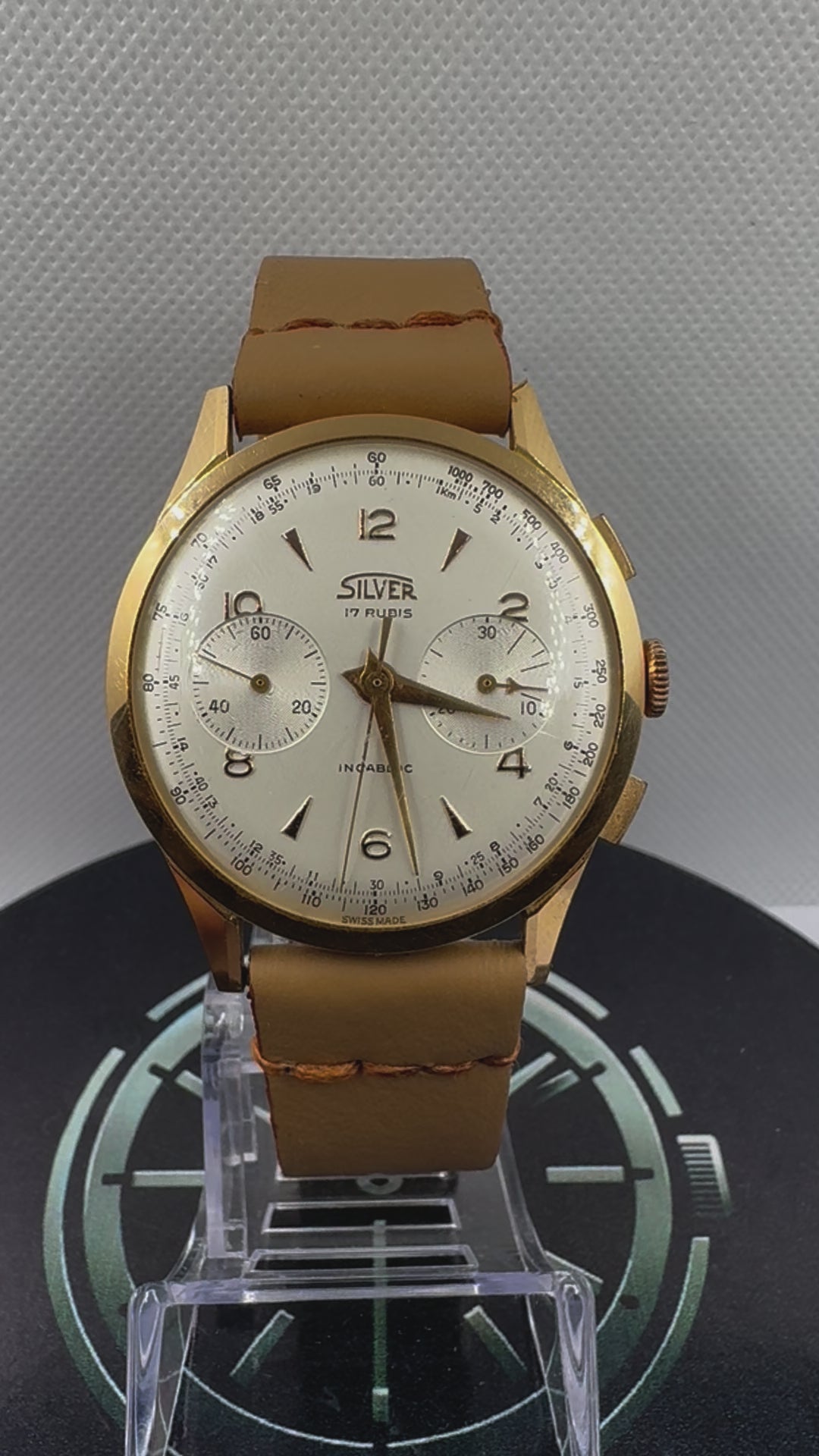 Video Orologio Silver Extra Cronografo Vintage in Oro Massiccio