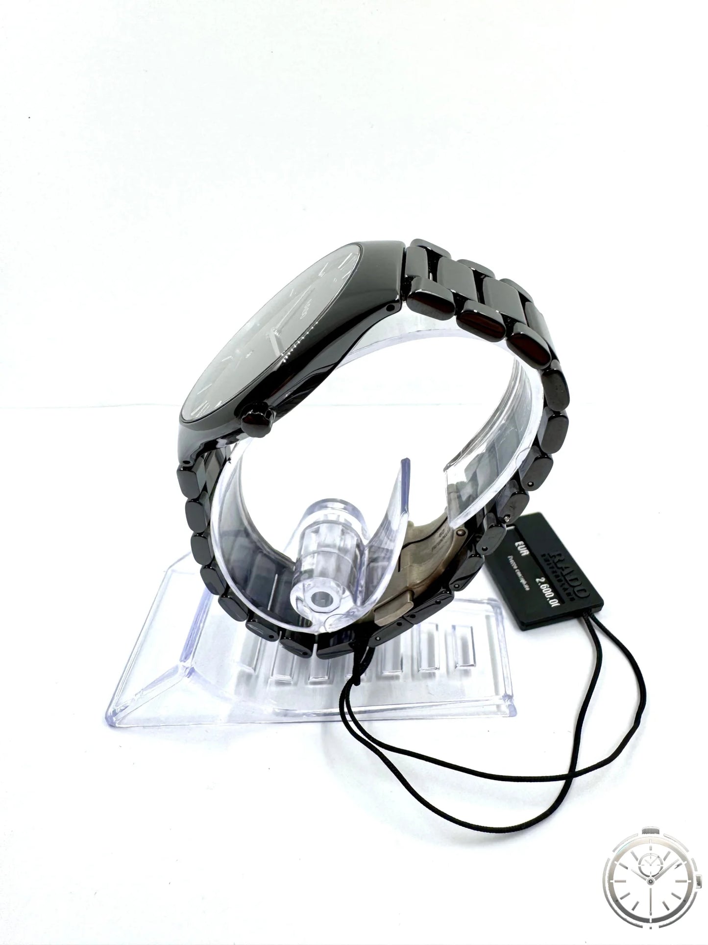 vista lato corona orologio Rado True Thinline Automatic Ceramic