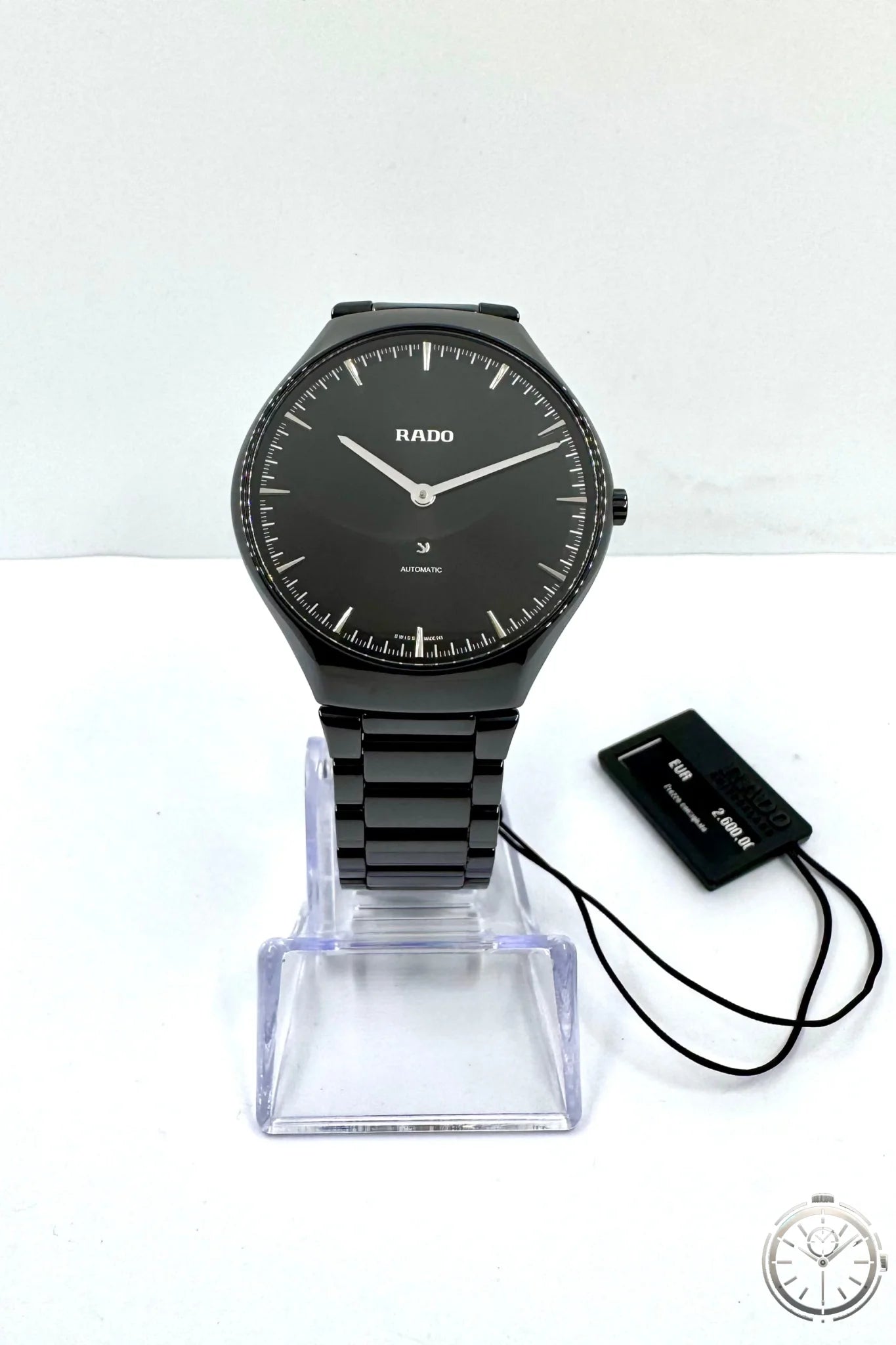 Vista frontale orologio Rado True Thinline Automatic Ceramic