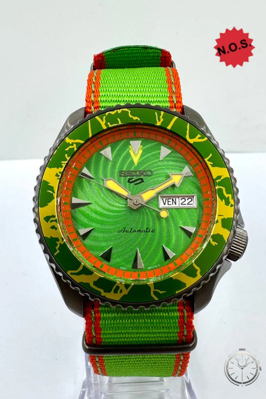 dettaglio quadrante orologio Seiko 5 Sports Street Fighter V Limited Edition – Blanka SRPF23