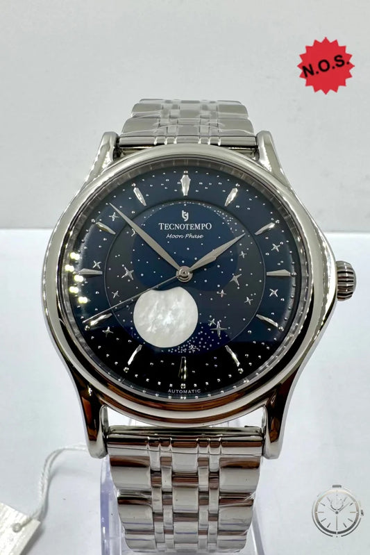 dettaglio quadrante orologio TecnoTempo Moon Phase Automatic