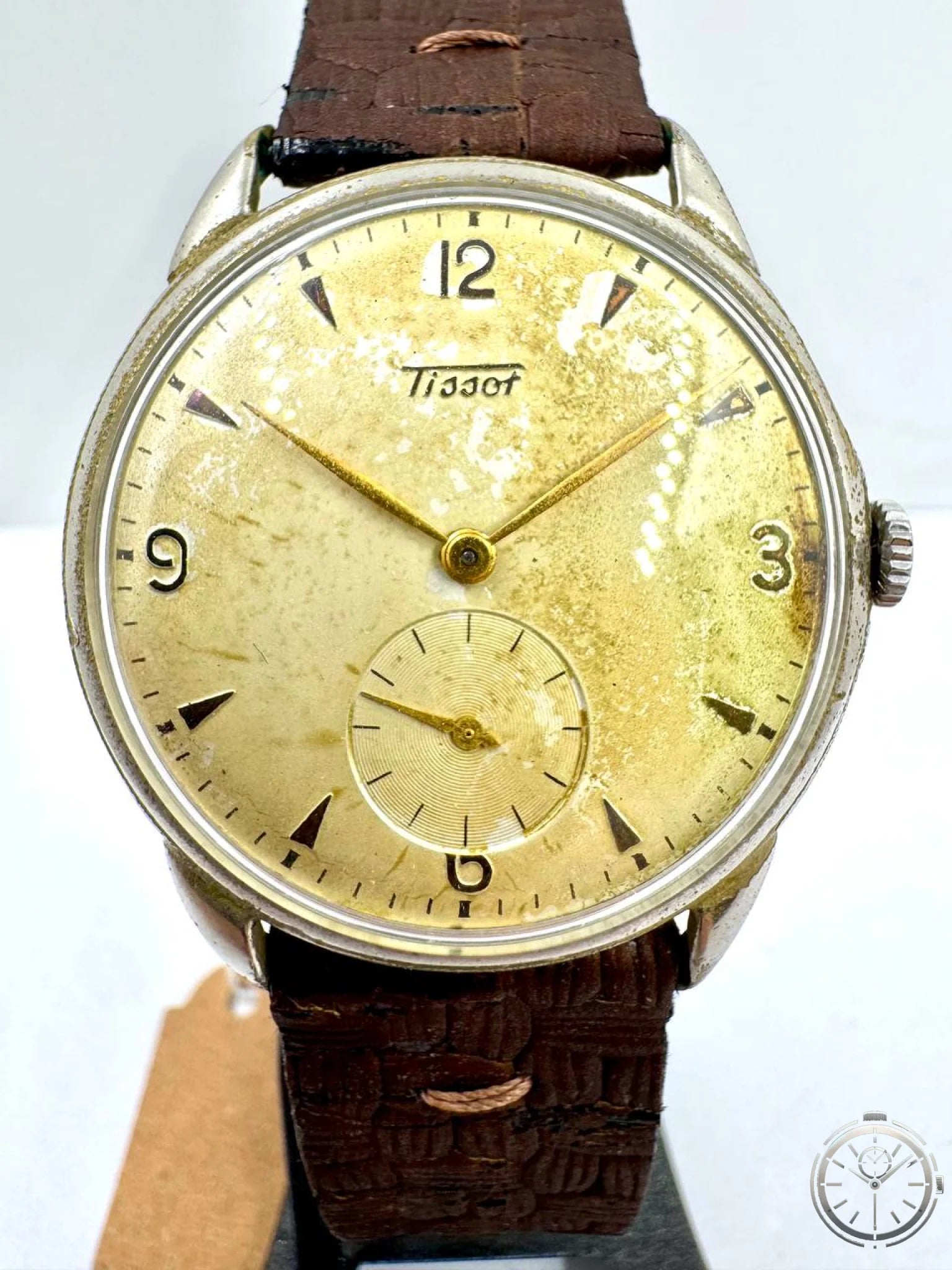 Tissot Ref. 254.855 — Dettaglio quadrante patina tropicale e lancette dorate