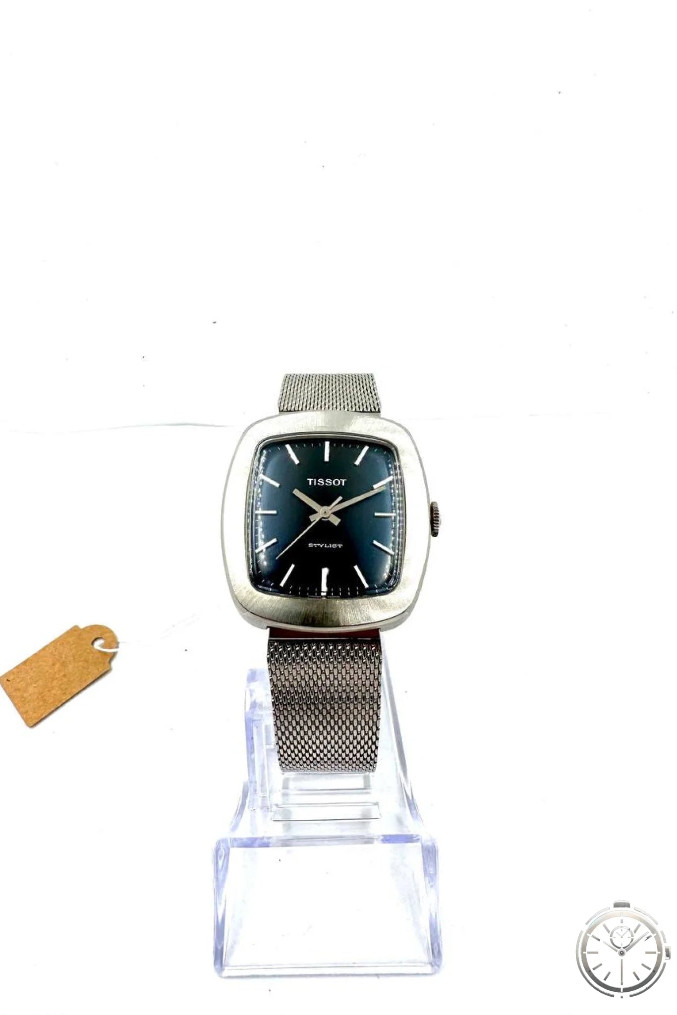 Tissot Stylist NOS — Vista frontale con bracciale mesh integrato