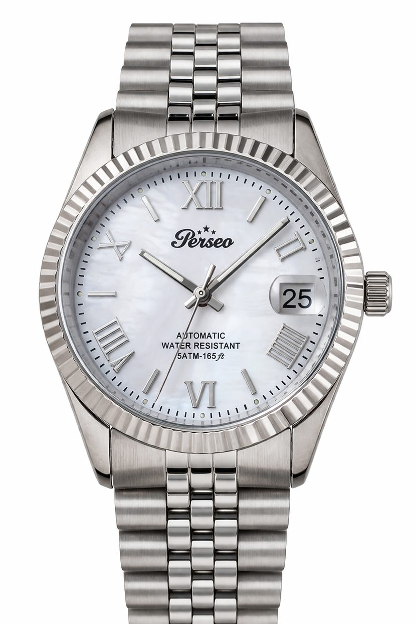 Perseo 84443 Datejust Style — Automatico Seiko NH35 con Quadrante Madr ...